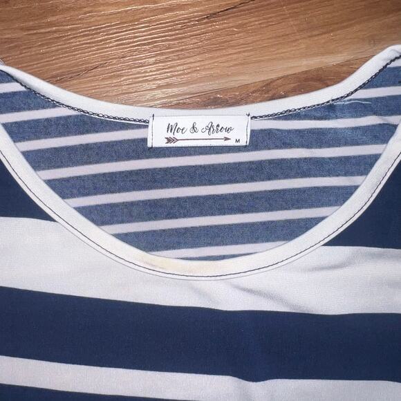 Blue White Striped Maxi Dress Sleeveless Stretchy Long Summer Dress Size Medium - Picture 4 of 12